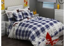 Постельное белье ранфорс TAG - R2068 blue, подростковый